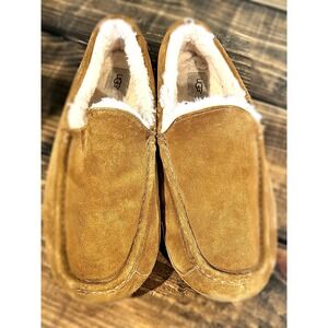 UGG Ascot Suede Slippers Mens 15 Chestnut Brown Loafers 1101110